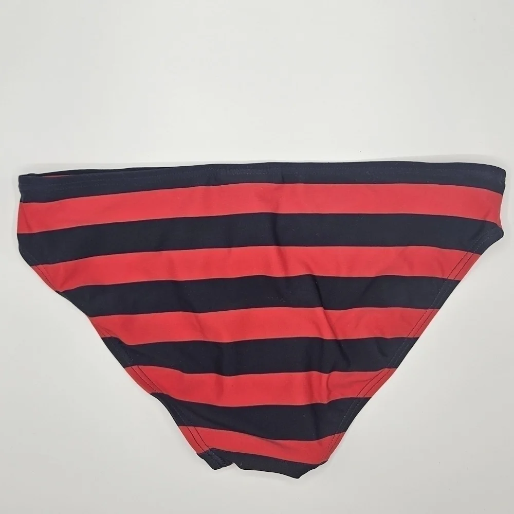 NWT DKNY swim iconic Striped bikini bottom only size medium